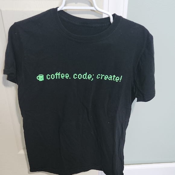 Black Graphic Tee with Green Text - Picture 1 of 2